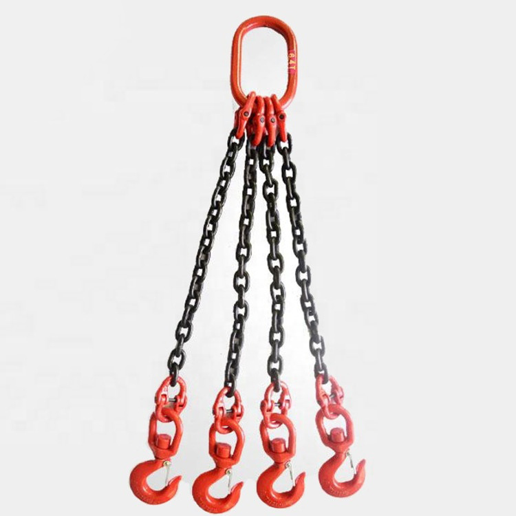 Grade 80 SOSL Chain Sling Single Leg w Oblong Master Link on Top and Clevis Self Locking Hook on Bottom (1)