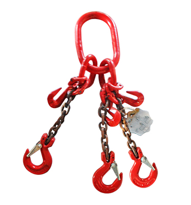 Grade 80 SSLG Chain Sling Single Leg w Self Locking (Safety) Hook on Top and Grab Hook on Bottom (2)